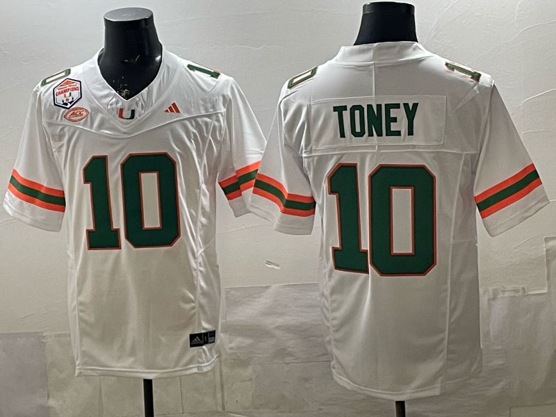 Men 2026 Miami Hurricanes #10 Toney White 3th generations Nike Limited NCAA Jersey 015